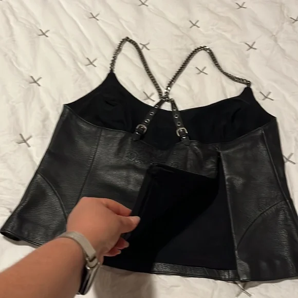 Harley-Davidson Black Leather Tank Top - Picture 3 of 7